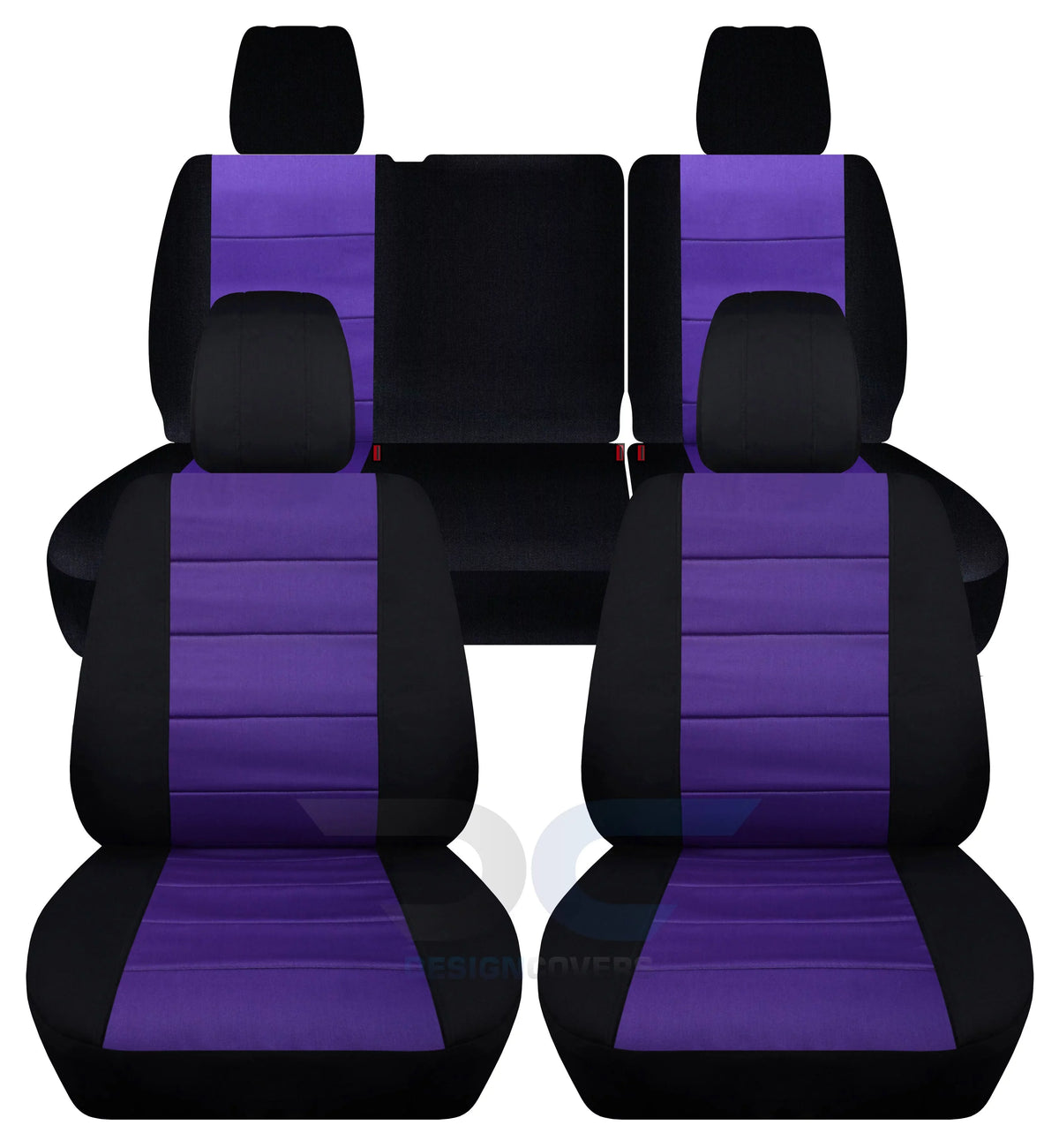 T278-Designcovers matching with 2013-2018 Jeep Wrangler JK 4door Two-Tone Seat Covers:Black and Purple - Full Set Front&Rear