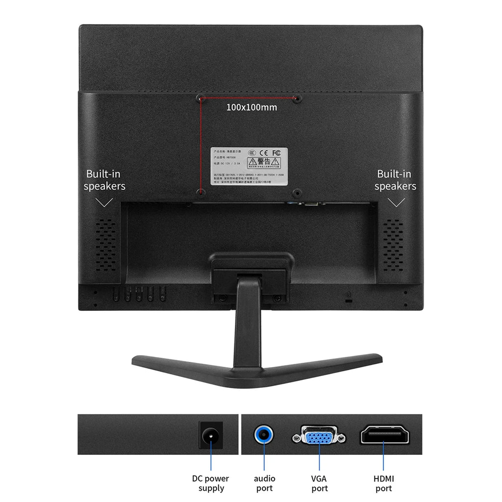 KENOWA 17 inch Ultra Slim 60Hz 1280X1024 LCD Computer Monitor, 250 CD/m² Desktop Gaming Computer Display Flat Panel HDMI Compliant VGA