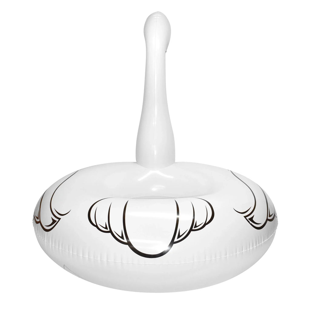 CocoNut Float: Majestic White Swan Pool Ring - 48"x43" Inflatable, Jumbo Round moisture Raft, Anti-Leak, Durable, Party
