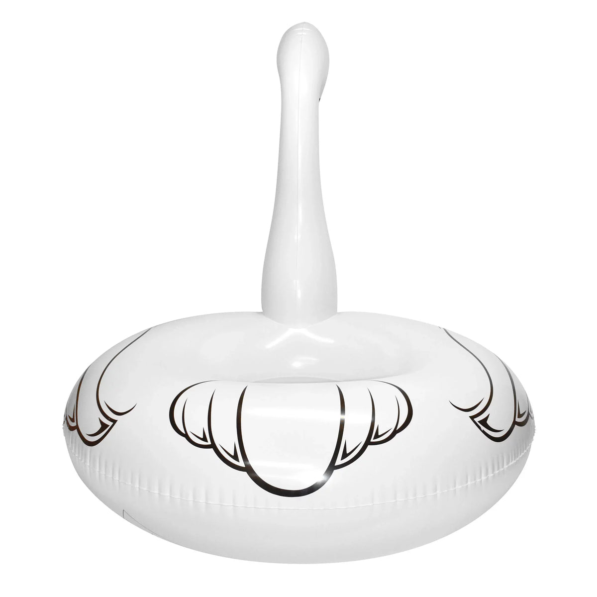 CocoNut Float: Majestic White Swan Pool Ring - 48"x43" Inflatable, Jumbo Round moisture Raft, Anti-Leak, Durable, Party
