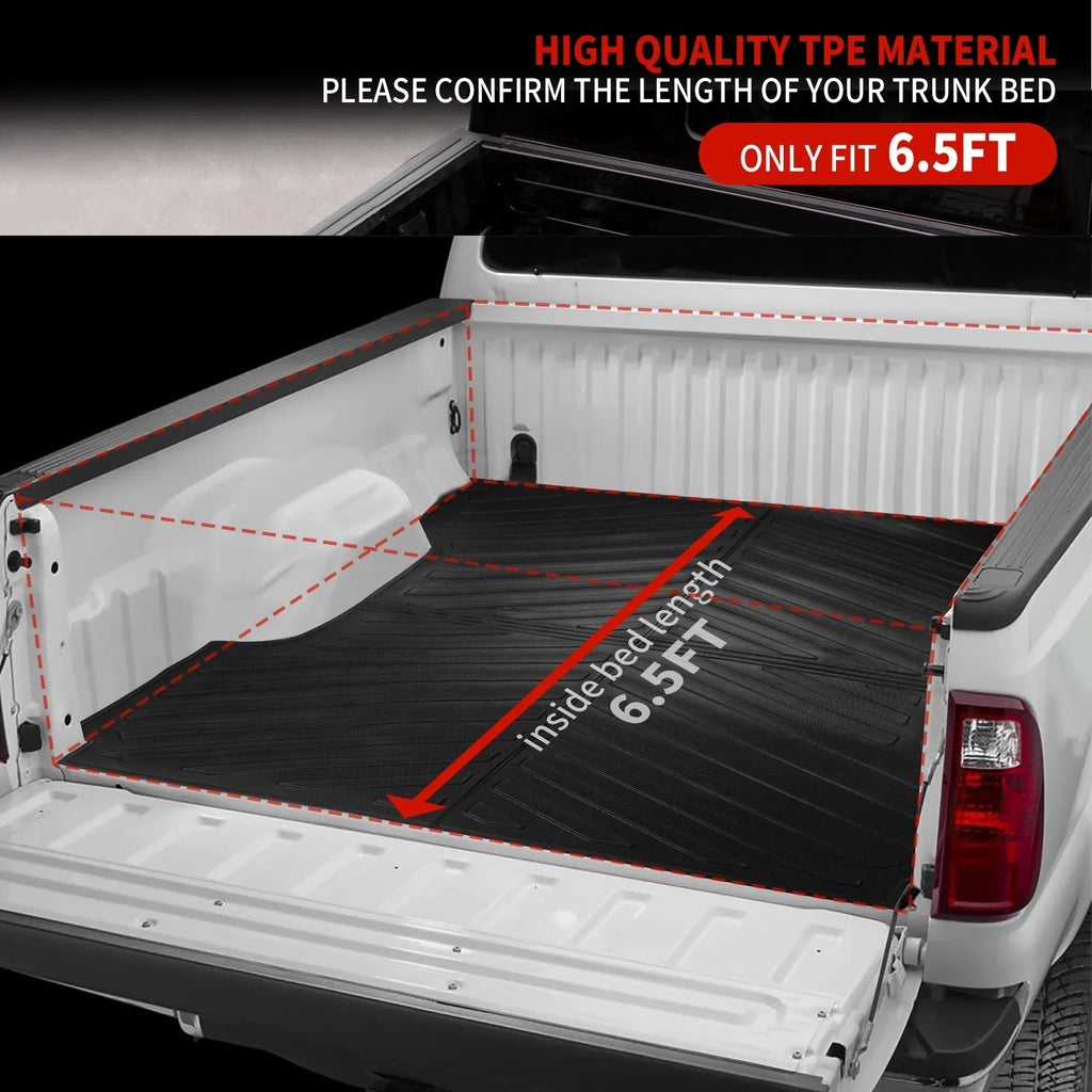 Fit 2015-2024  F150 Lightning SuperCrew Cab Truck Bed Mat 6.5Ft Long Bed Liner F-150 (Fit W/O Fold Flat Storage)