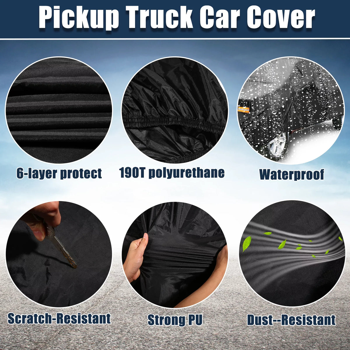 Black Pickup Truck protector for  Tacoma Extended Cab Crew Cab 4-Door 05-2021
