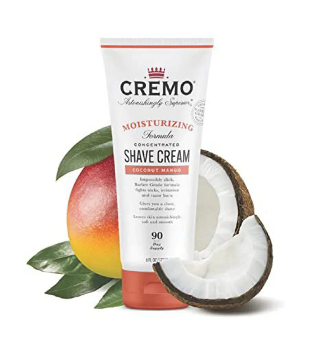 Cremo Coconut Mango Moisturizing Shave Cream, Astonishingly Superior Ultra-Slick Shaving Cream for Women Fights Nicks, Cuts and Razor Burn, 6 Fl Oz (Pack of 2)