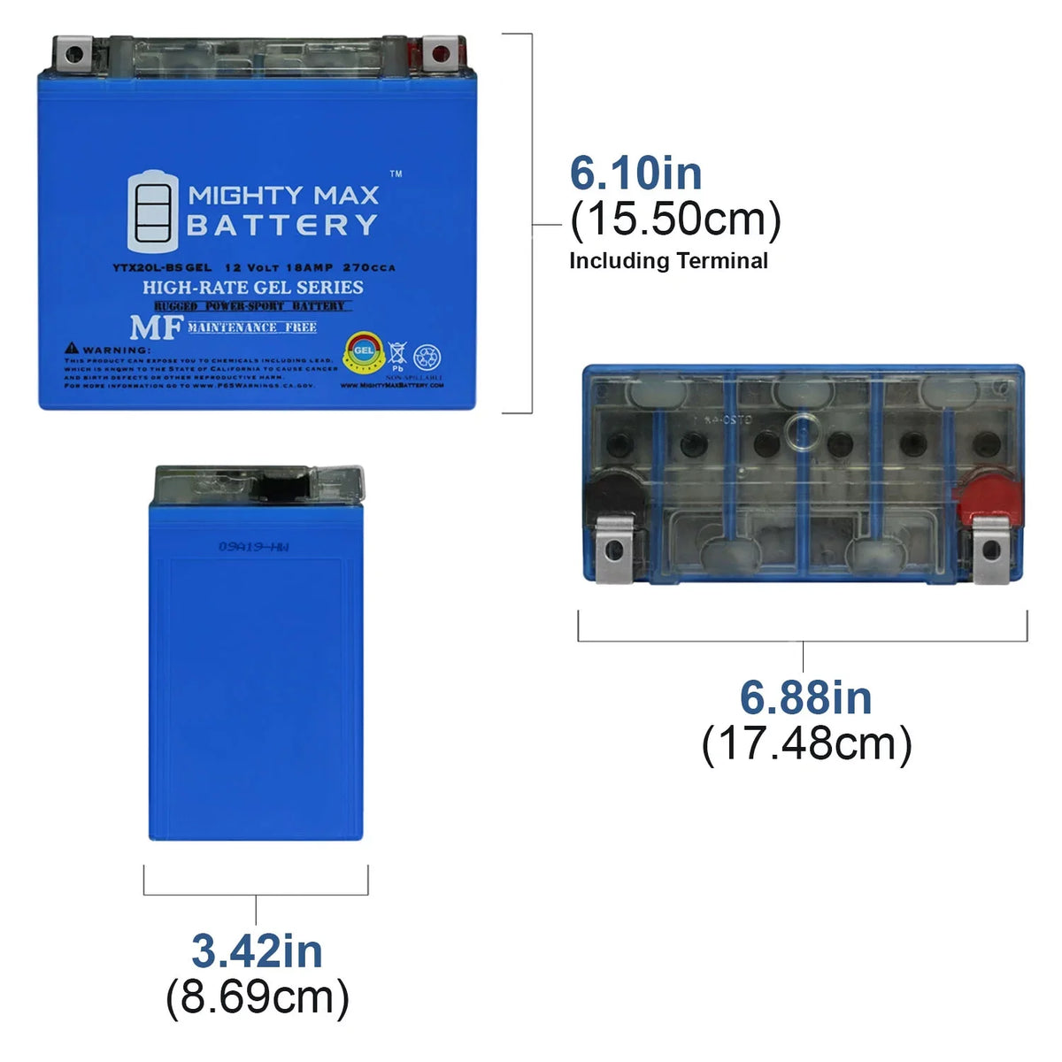 YTX20L-BS GEL Battery for Jet Ski Aqua Sea Doo Wave Runner