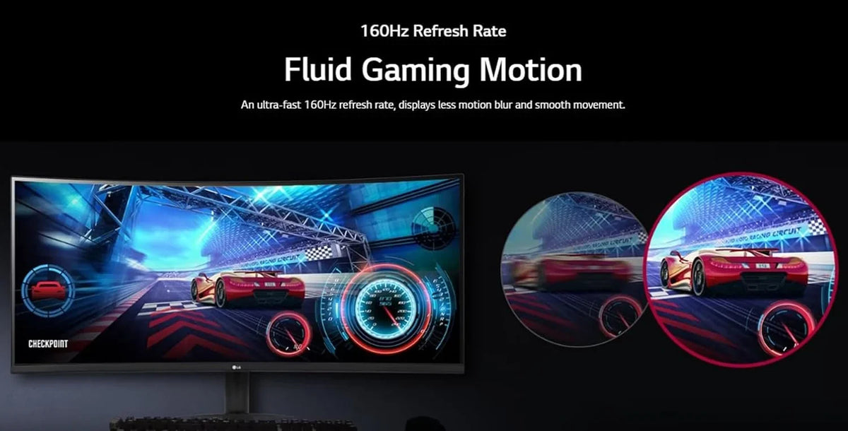 34'' Curved Gaming Monitor, 160 Hz Refresh Rate, 99% sRGB, 3440 x 1440 Display, HDR 10, AMD FreeSync Premium, Bundle With Cefesfy USBHUB