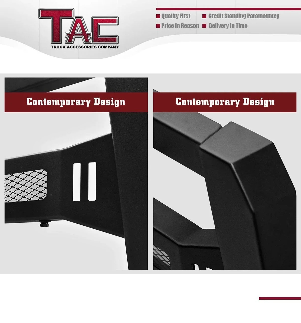 TAC Modular Bull Bar suitable with 2005-2023  Tacoma Pickup Truck Fine Textured Black (Predator Mesh Version)