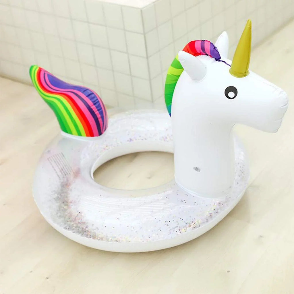 Blossom Glitter Sequins Animal Pool Floats, Inflatable Unicorn Ring Pool Float, Swimming Pool Ring, Pool Inflatables for Kids and Adults, Pool Toys Inflatable, moisture Float | 48 Inch