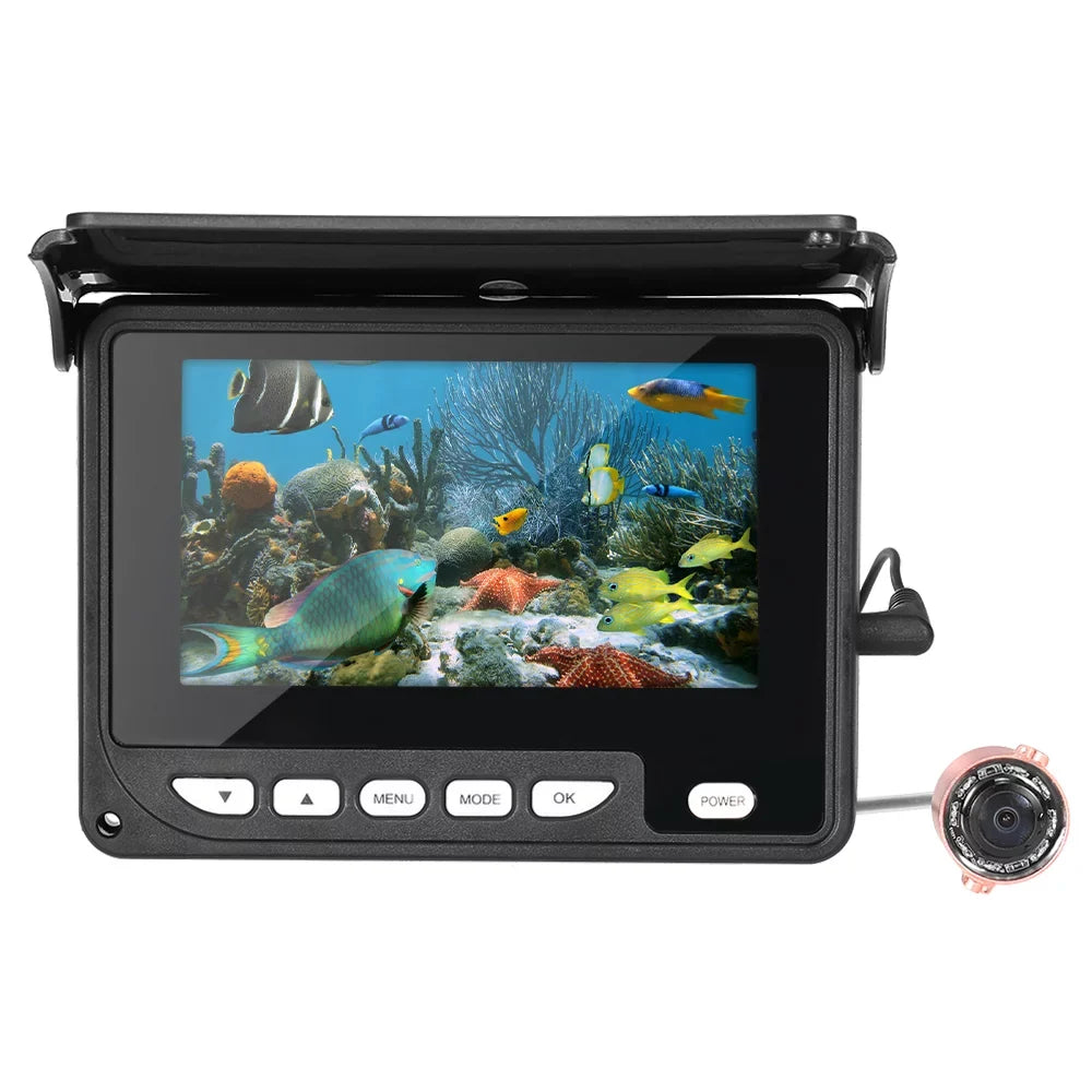 Arealer 4.3 Inch Portable Underwater Fishing Camera Fish Finder Waterproof Night Vision Ice vessel Fishing Camera 20M Cable with Carry Bag