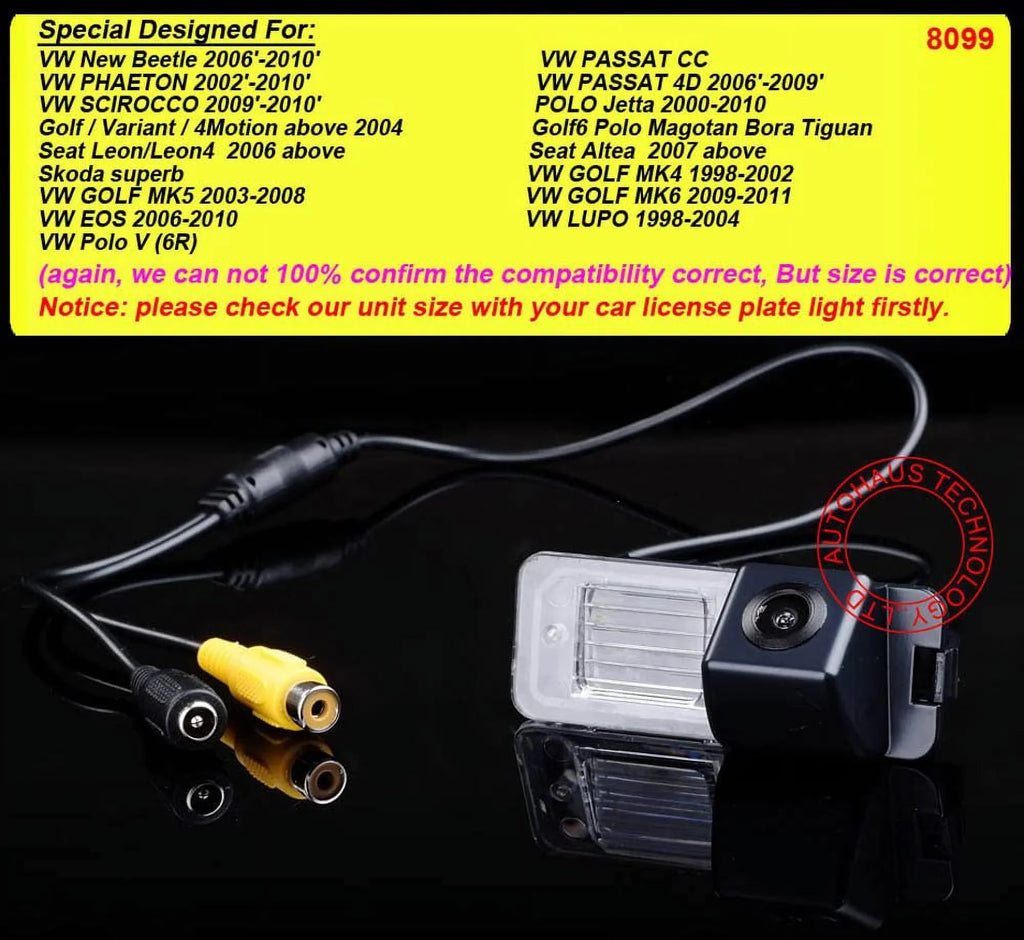 Waterproof Night Vision HD CCD 170°Viewing Field Car Rear View Backup Parking Camera for Skoda New Beetle VW