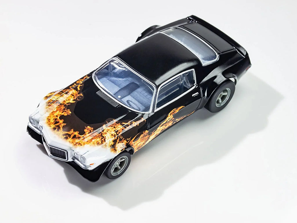 AFX Mega-G+ 1970 Camaro Wildfire Black Yellow and Orange HO Slot Car