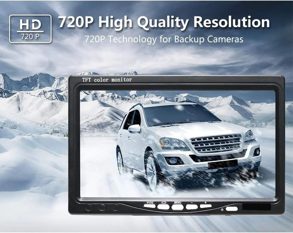 Backup Camera,Digital HD 720P Monitor Kit 7" Rear View Camera for Trailers,RVs,Truck,Campers,Highway Monitoring System