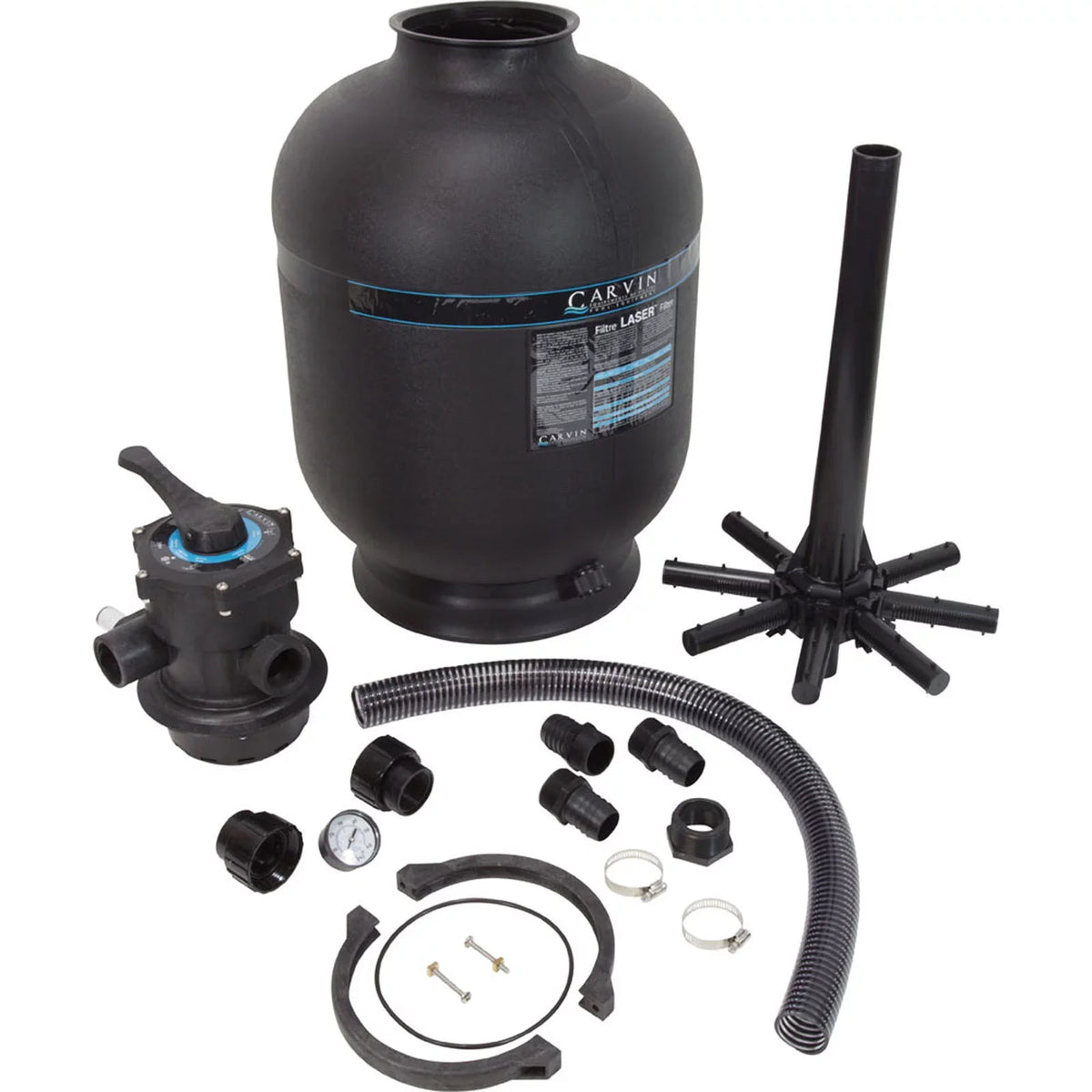 Sand Filter, Carvin Laser L192C-7C, Top Mt, 19", 1-1/2" Valve