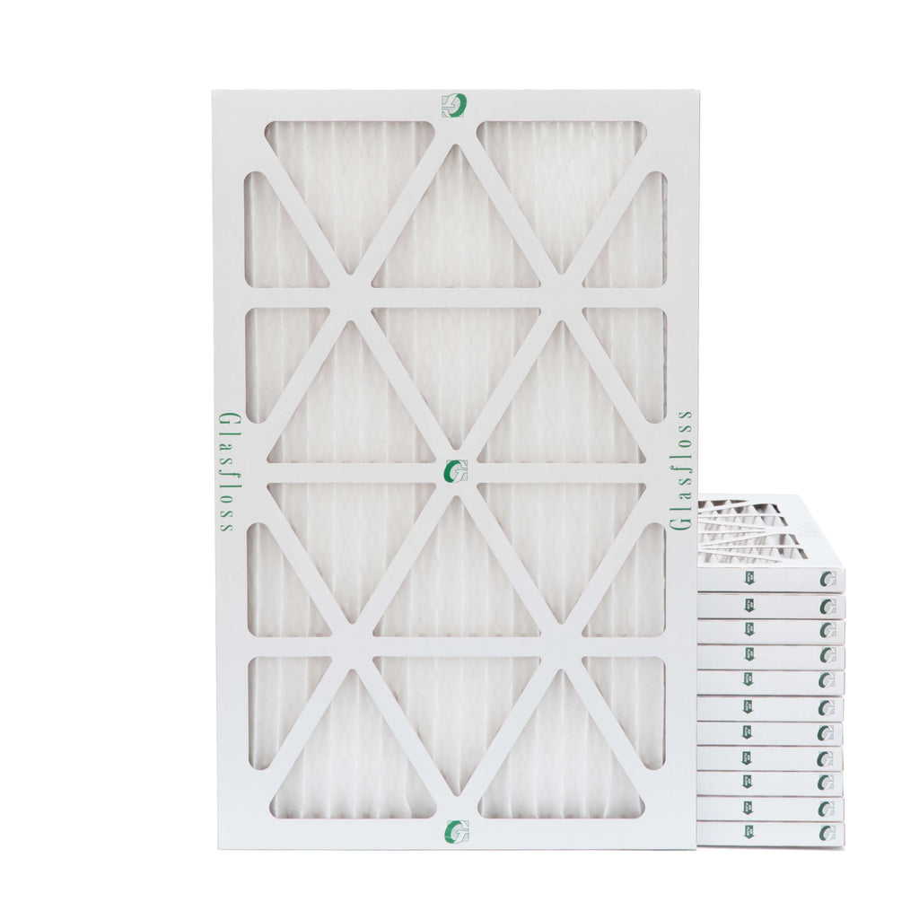 Actual Size: 15-1/2 x 23-1/2 x 7/8. 12 Pack of 16x24x1 MERV 13 Pleated Air Filters by Glasfloss