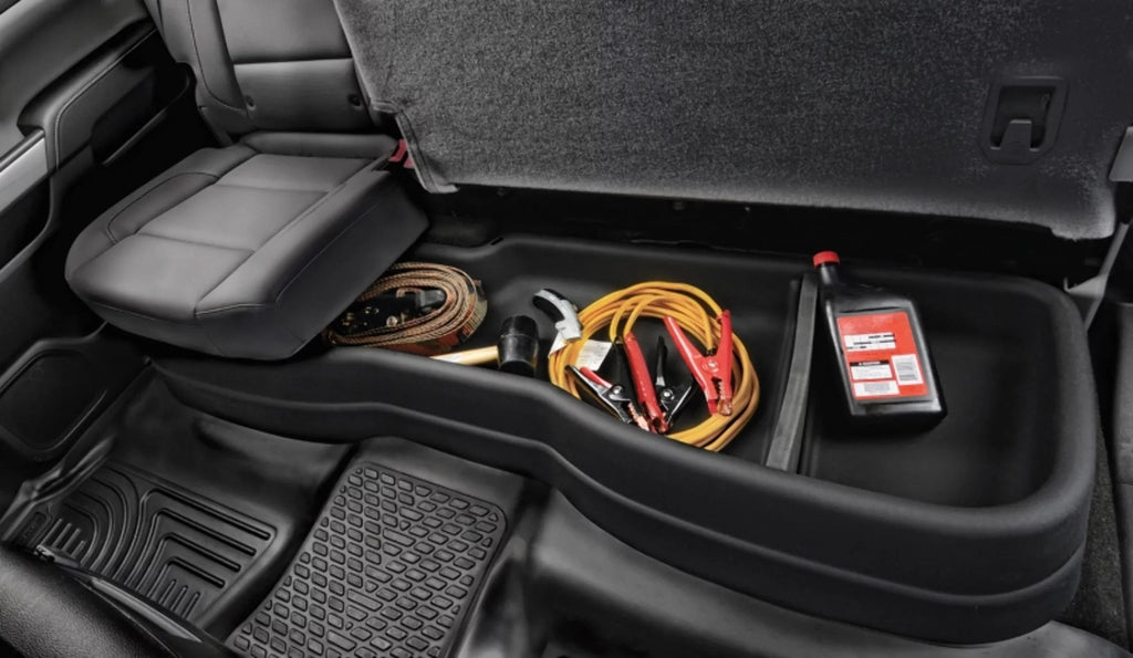 Husky by RealTruck - 9511 matching with 2014-19  Tundra Double Cab Gearbox Under Seat Storage Box Black