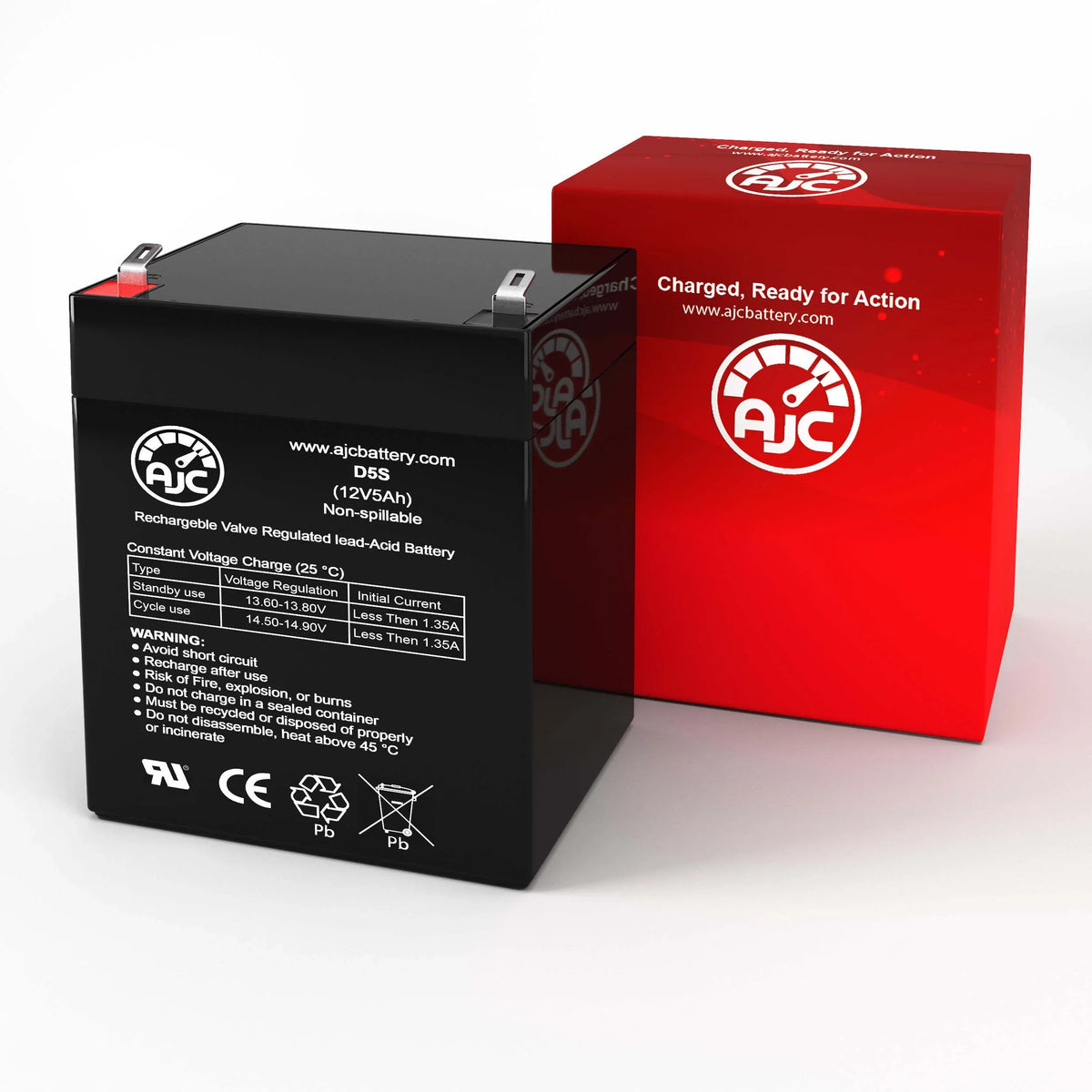 AJC Battery appropriate with Aosom Kids Motorcycle Dirt Bike Electric 12V 5Ah Ride-On Toy Replacement Battery