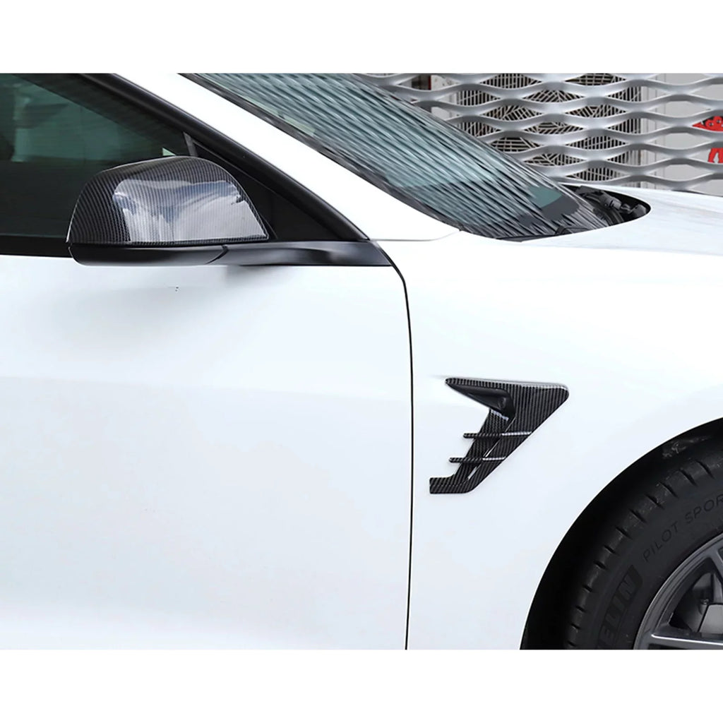 Xotic Tech Side Marker View Camera Indicator Turn Signal shield Trim, Carbon Fiber Pattern, suitable with Tesla Model 3 Model Y 2021+