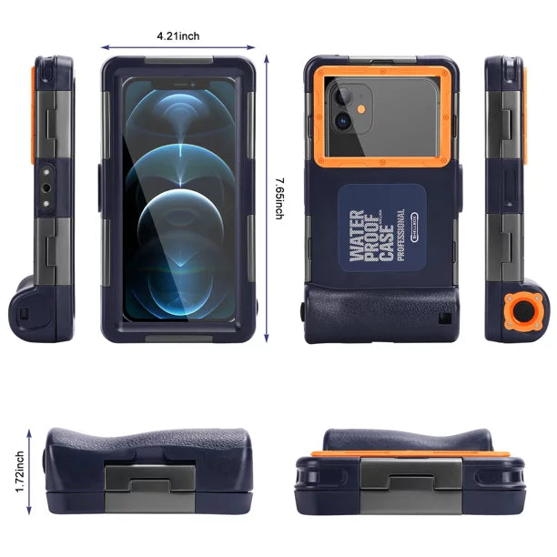 UrbanX Professional [15m/50ft] Swimming Diving Surfing Snorkeling Photo Video Waterproof Protective Case Underwater Housing for  Eluga I4 And all Phones Up to 6.9 Inch LCD with Lanyard