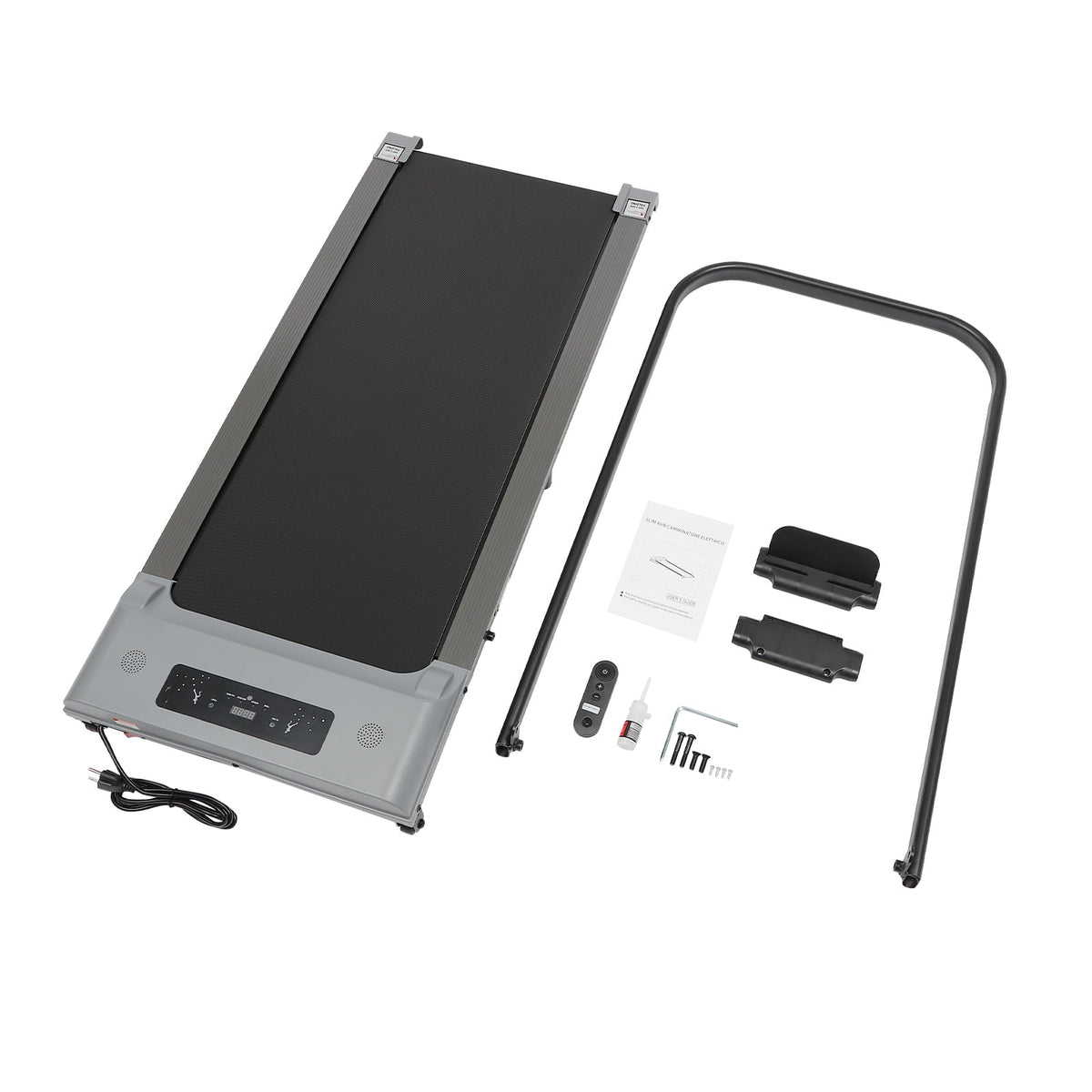 Miumaeov 2 in 1 Folding Treadmill, 3.0HP Under Desk Electric Treadmill with Remote Control and LED Display, Walking Jogging for Home Office (Gray)
