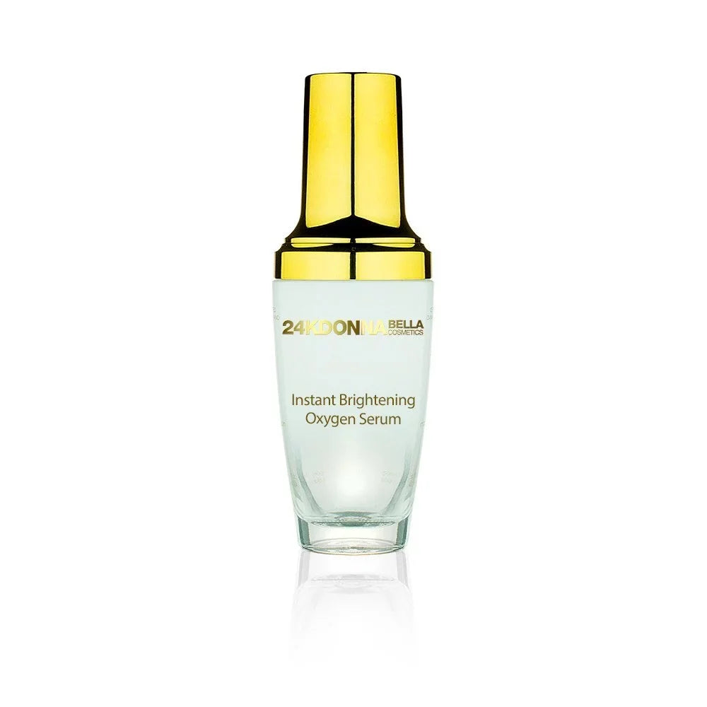 Donna Bella Cosmetics 24K Instant Brightening Oxygen Serum  Illuminates and Brightens The Skin Immediately, While Rapidly Diminishing The Appearance Of Fine Lines and Wrinkles