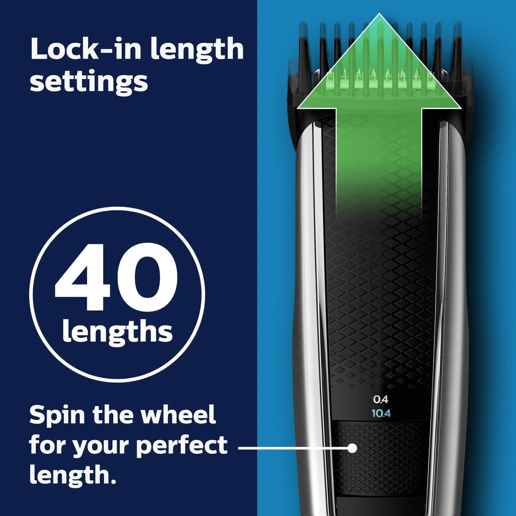 Philips Norelco Beard Trimmer and Hair Clipper Series 5000, Electric, Cordless, One Pass Beard Trimmer and Hair Clipper with Washable Feature For Easy Clean - No Blade Oil Needed - BT5502/40