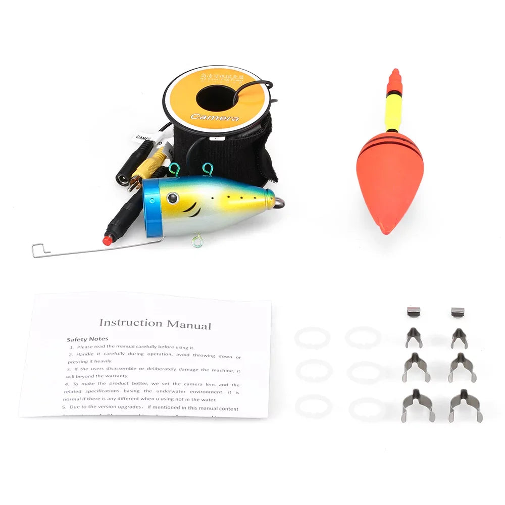 Mixfeer 1200TVL Underwater Fishing 24 LEDs Night Vision Waterproof Fish Shape vessel Ice Fishing Accessories with 15m30m50m Cable