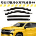 AG0422. AEROGUYS Tape-On Window Deflectors Extra Durable Window Visors Rain Guards Fit for Chevrolet (Chevy) Silverado 1500 2019-2024 Crew Cab, Sun Visors, Wind Vent Visors, Truck Accessories - 4pcs