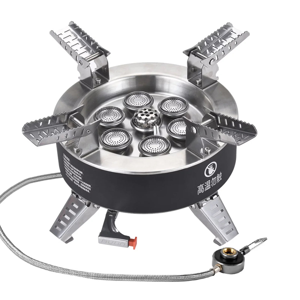 Windproof Seven core Gas Stove, 18000W High  Camping Stove, Foldable Backpacking Stove, Fishing Hiking Traveling