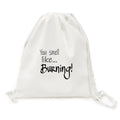 Small Like Burning Art Deco Fashion Backpack Canvas Drawstring Reusable Mesh Shopping Bag
