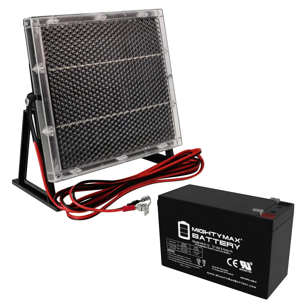 12V 9AH Replaces Sunbright 6-FM-7.0 + 12V Solar Panel Charger