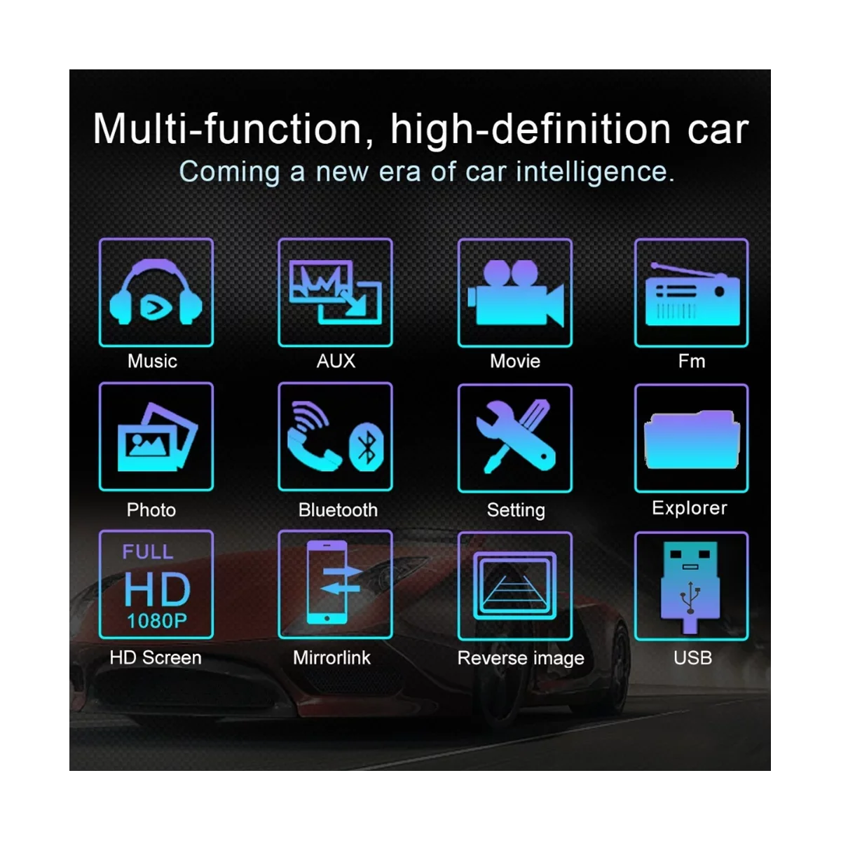 Car Radio Double Din Car Stereo 7 Inch Touch Screen with Bluetooth Mirror Link USB FM Radio Audio Receiver with Backup Camera and Remote Control