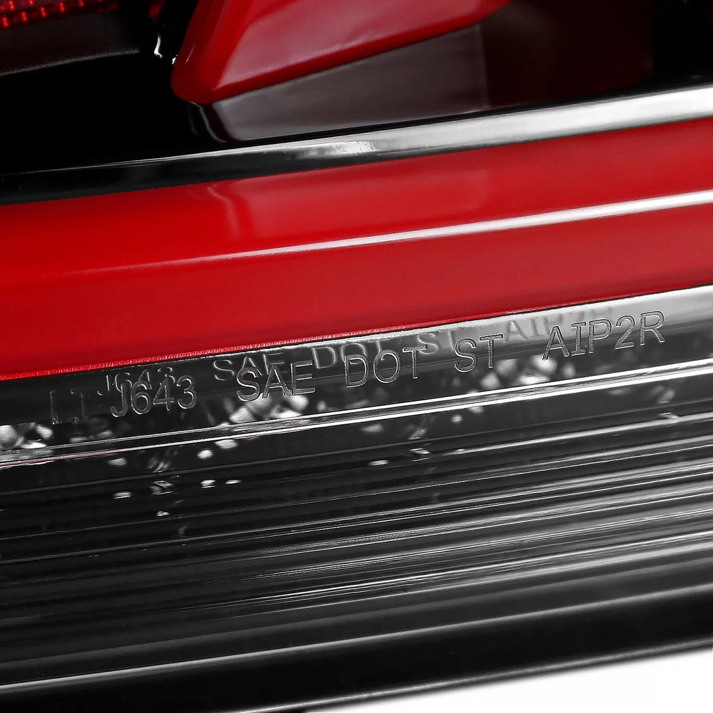 Spec-D Tuning Jet Black Housing Clear Lens Red Sequential LED Bar Tail Lights appropriate with 2010-2016 Hyundai Genesis Coupe Left + Right Pair Assembly