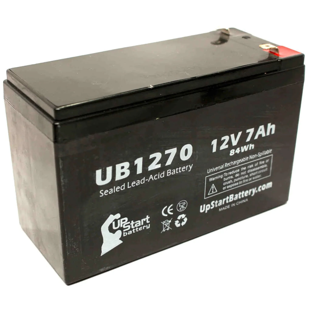 2x Pack - matching APC SMART-UPS 2000 SURT2000XLI Battery - Replacement UB1270 Universal Sealed Lead Acid Battery (12V, 7Ah, 7000mAh, F1 Terminal, AGM, SLA) - Includes 4 F1 to F2 Terminal Adapters
