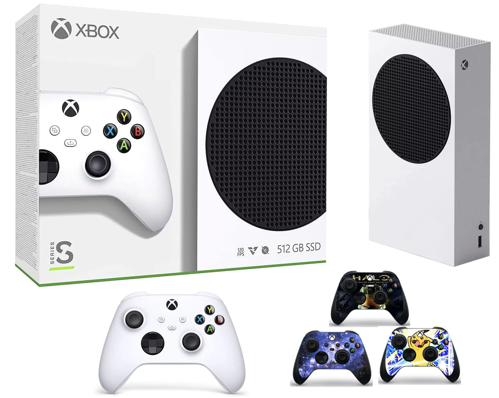 2022 Newest  Xbox Series S 512GB SSD All-Digital Console, 10GB GDDR6 RAM, 1440p Gaming, 4K Streaming, 3D Spatial Sound, WiFi + 3pcs-Marxsol Controller Skins