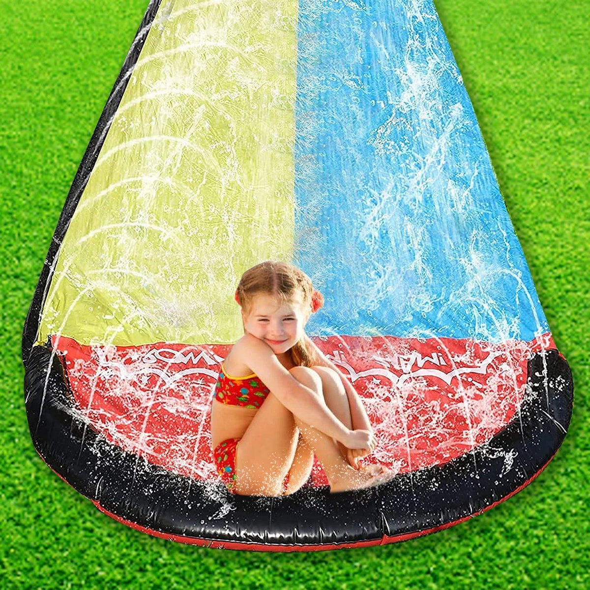 Edele 15.5ft aqua Slide Summer Fun for Lawn Inflatable Crash Pad