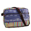 15" Decorative Stripes and Jean Design Crossbody Bag/Purse with Strap