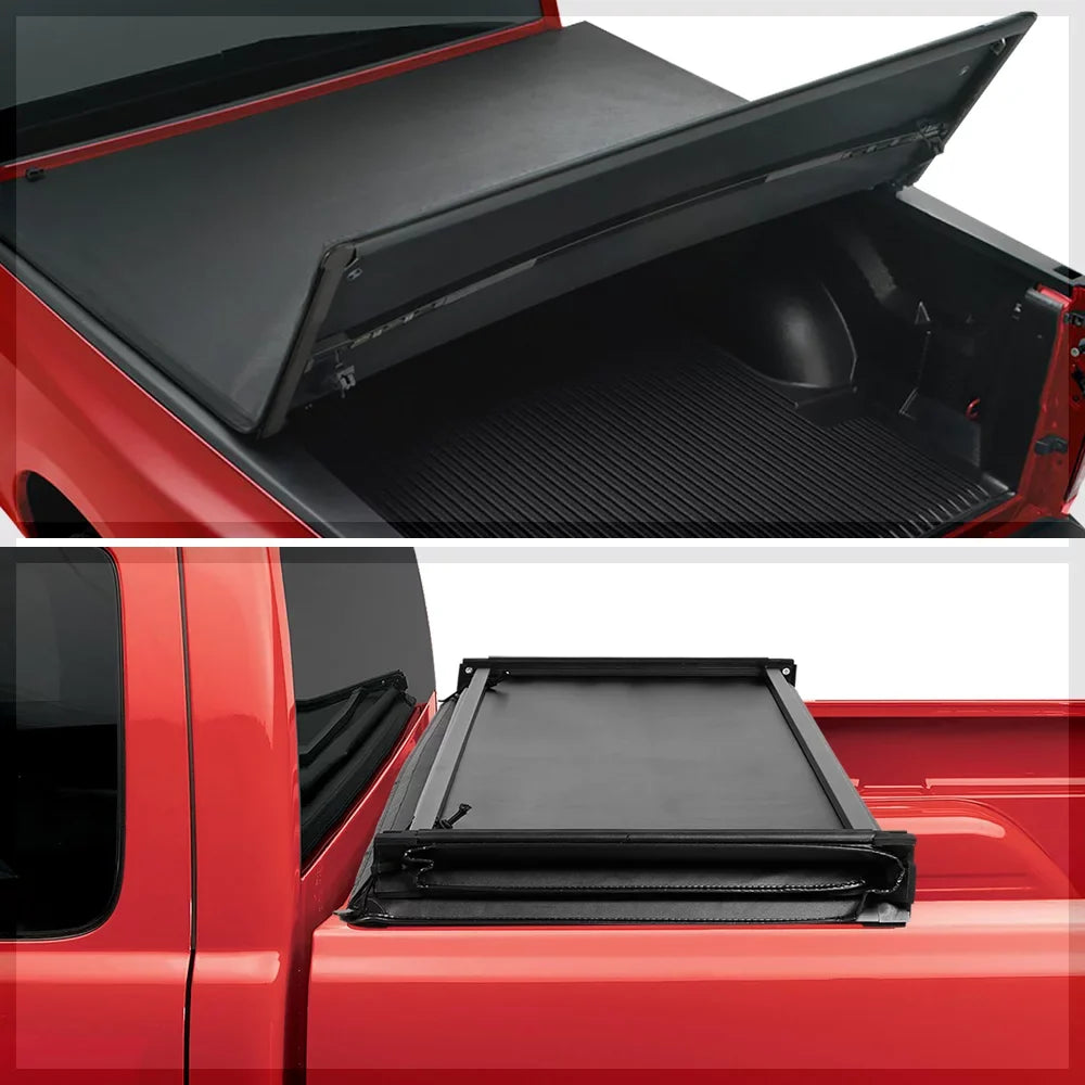Short Bed Truck Tonneau wrap 5Ft Soft Top Tri-Fold Fleetside for 05-21 Frontier Fits select: 2005-2019 NISSAN FRONTIER