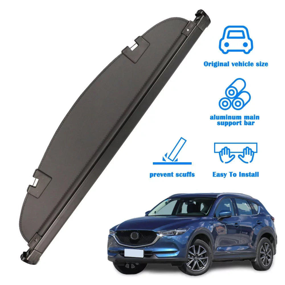Fit Mazda CX-5 2013 2014 2015 2016 Black Retractable Cargo shield  for Mazda CX-5 2013-2016 SUV Accessory Rear Trunk Area Privacy Shield Shade wrap With Rebounding Plastic