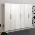 Pemberly Row 3 Piece 90" Large Wall Mounted Garage Cabinet Set in White