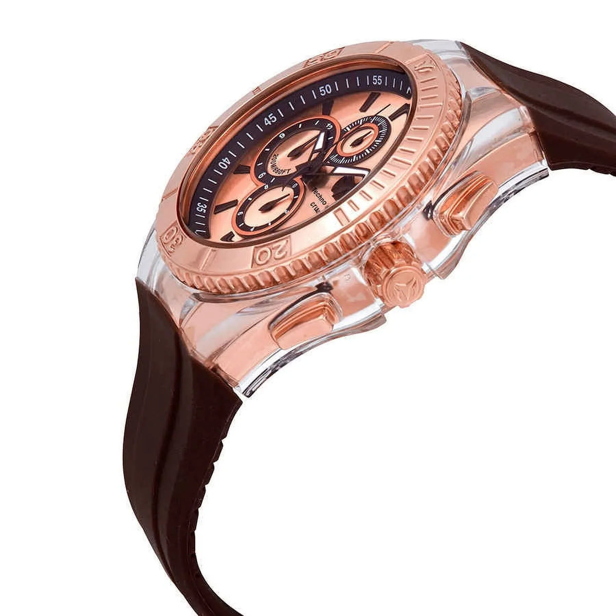 TechnoMarine Cruise Star Rose Dial Brown Silicone Men's Watch 115217
