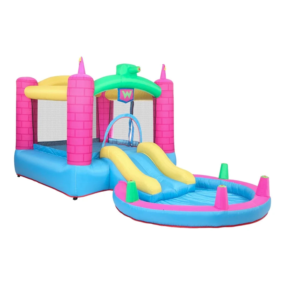 SalonMore Inflatable Bounce House with Blower,Pool & moisture Slide & Splash,Multi-color Tank