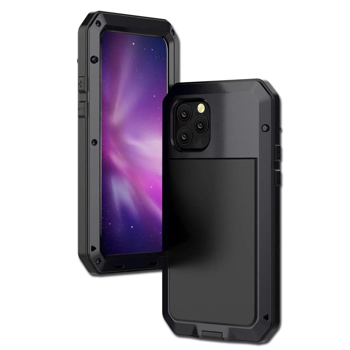 Gorilla Glass Aluminum Metal iPhone 15 Pro Max Case (Black) Heavy Duty Military Grade Shockproof and Scratch protected Protection, Rugged Outdoor Travel