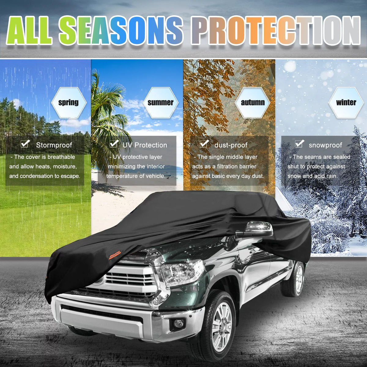 Black Pickup Truck protector for  Tacoma Extended Cab Crew Cab 4-Door 05-2021