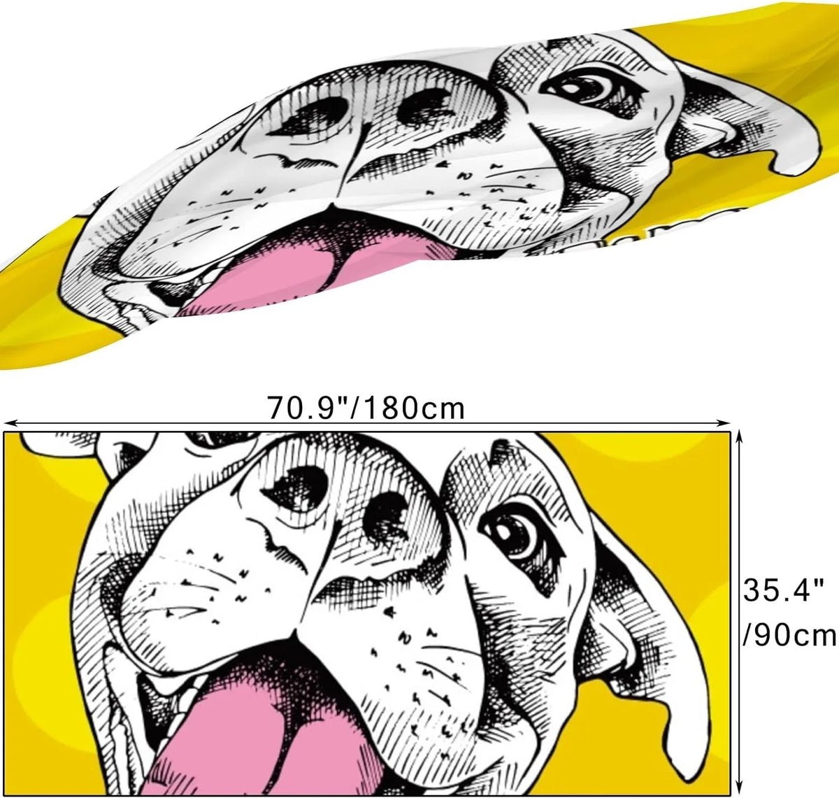 Hyjoy Cheerful Dog Long Silk Neck Scarf Lightweight Shawl Wrap Scarves for Women Girls