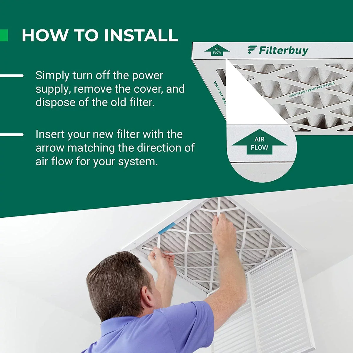 Filterbuy 16x20x4 MERV 11 Pleated HVAC AC Furnace Air Filters (5-Pack)
