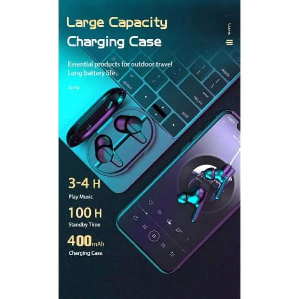 Wireless TWS Earphones for Amazon Fire Max 11 (2023) - Earbuds Headphones True Stereo Headset Hands-free Mic Charging Case suitable With Amazon Fire Max 11 (2023) Tablet