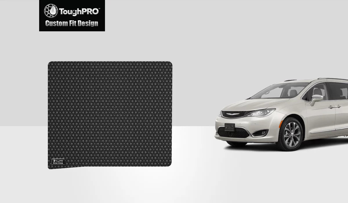 ToughPRO - Cargo Mat matching with CHRYSLER Pacifica - All atmospheric conditions Heavy Duty (Made in USA) - Black Rubber - 2017