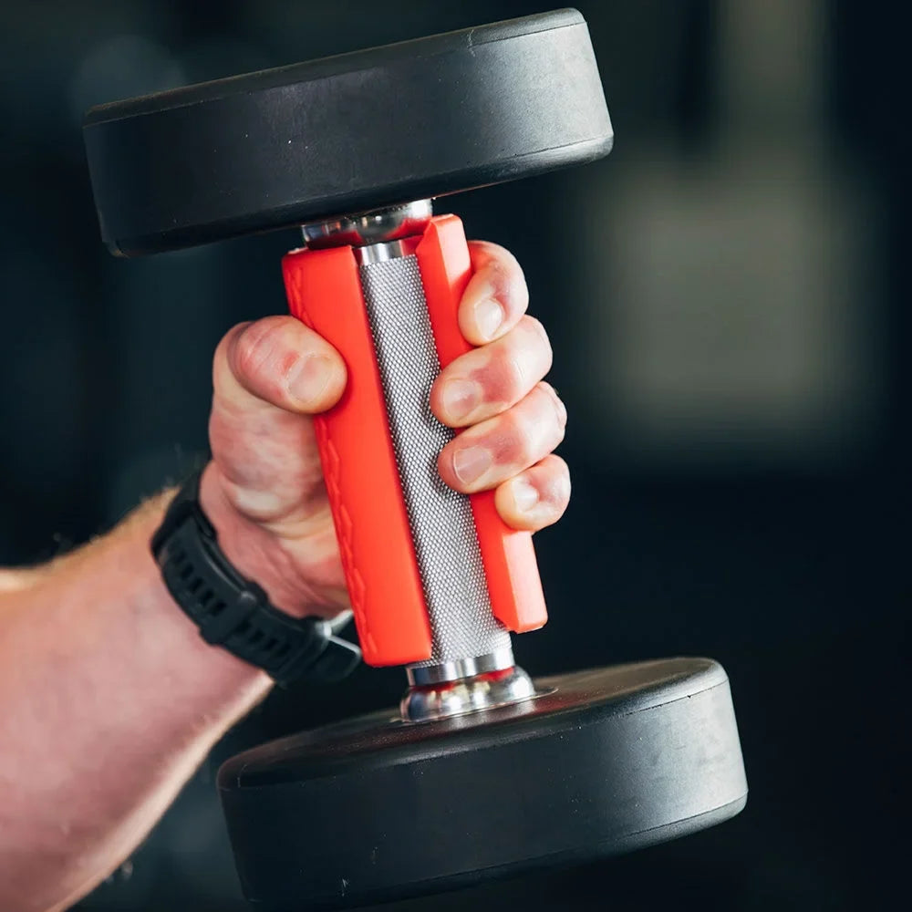 Pair Thick Training Hand for Barbell Dumbbell Kettlebell. Titan Fitness Weight Bar Grips 2-in
