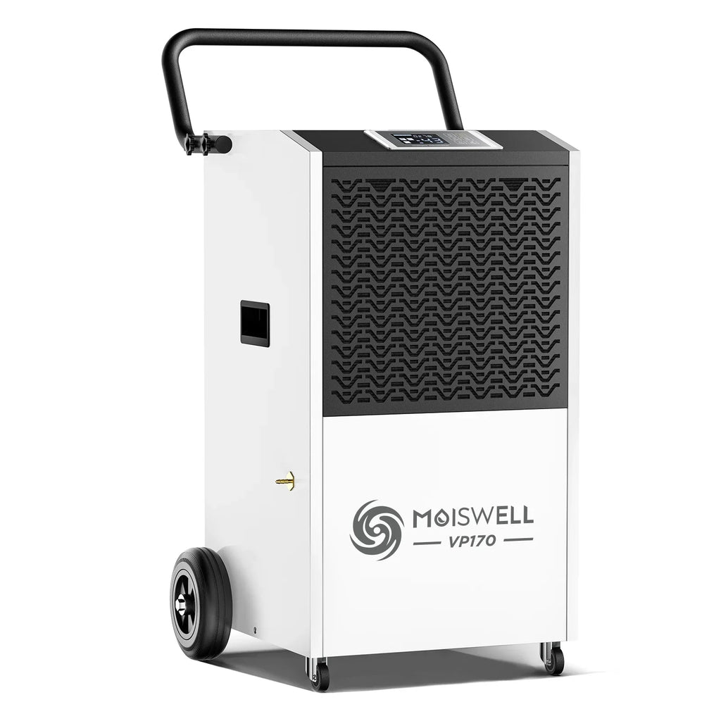 Moiswell 170 Pints Commercial Dehumidifier with Pump and Drain Hose - Ideal for Industrial Site, Basements, liquid Damage Unit for Large Spaces up to 7,500 Sq Ft - Auto Defrost, Memory Starting