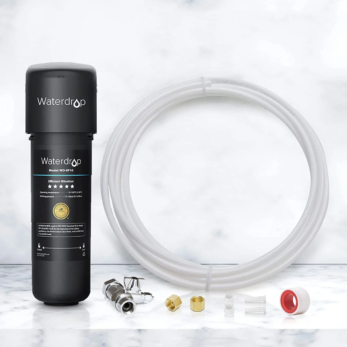 Waterdrop KITA aqua Line Connection Kit for WD-10/15/17UA Series, Connect Under Sink moisture Filtration System to 𝐑𝐞𝐟𝐫𝐢𝐠𝐞𝐫𝐚𝐭𝐨𝐫 & 𝐈𝐜𝐞 𝐌𝐚𝐤𝐞𝐫