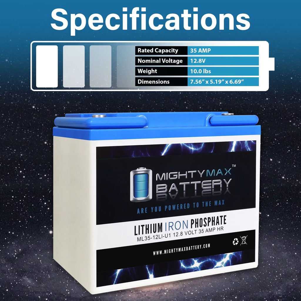 12V 35AH U1 Lithium Replacement Battery appropriate with Goal Zero Yeti 400 Solar Generator - 4 Pack